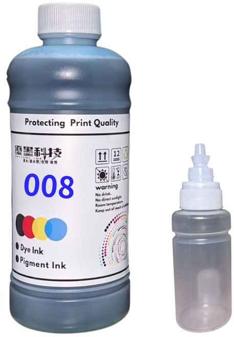 優墨 適用EPSON 008 商業用500ml 相容防水型 贈空瓶 L系列印表機 L15160 L6490 M2170, 青 C(需統編請備註),664型