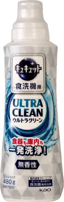【日本花王】洗碗機專用洗碗精 - Ultra Clean 無香性, 480g, 1瓶
