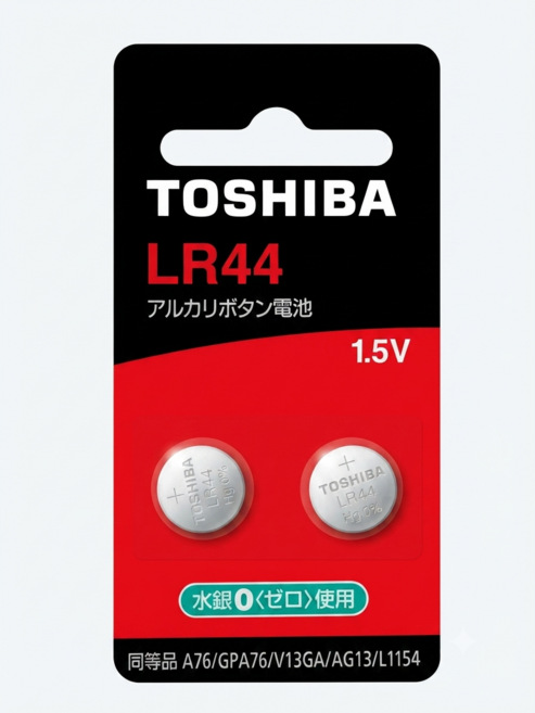TOSHIBA LR44 鹼性鈕扣電池 1.5V 2入, 1個, 2個裝