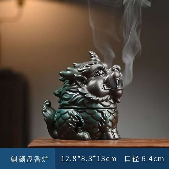 招財龍龜陶瓷薰香爐 擺件, 1, N/A