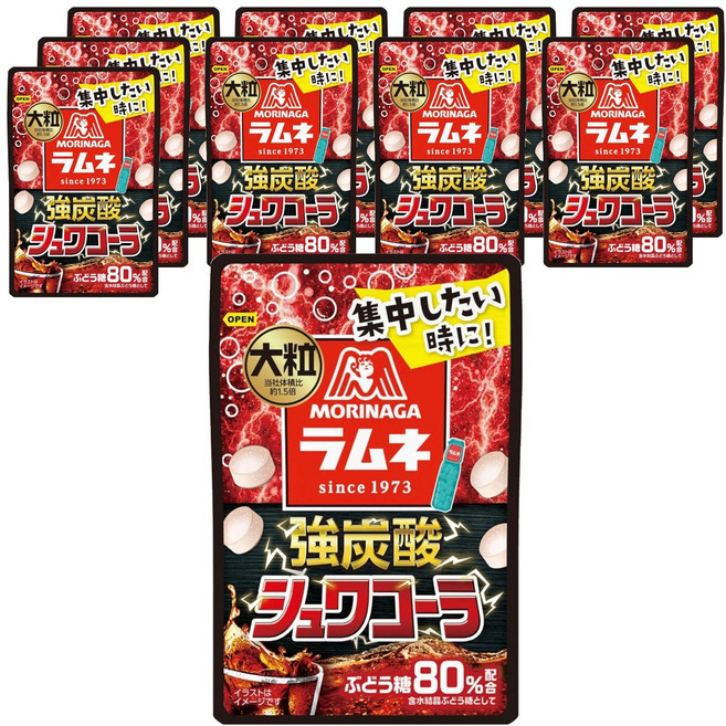 MORINAGA 森永 彈珠汽水強碳酸氣泡可樂大粒, 10個, 25g