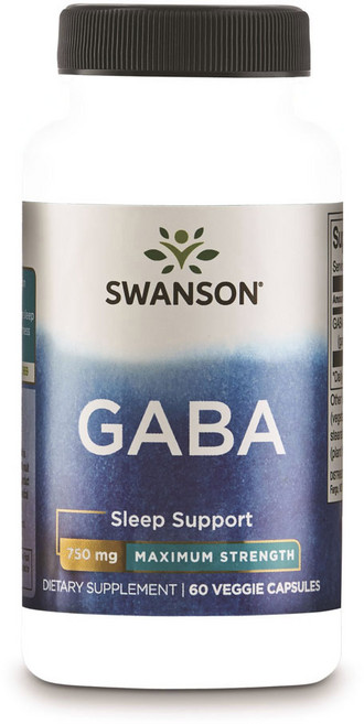 Swanson 斯旺森 GABA舒眠素食膠囊 750mg, 60顆, 1罐