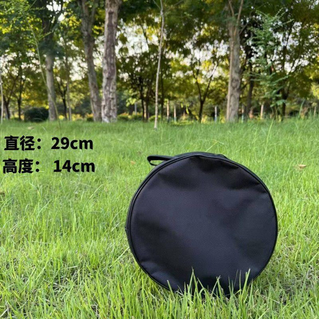 圓形收納袋 牛津布防水拉鍊大容量包 露營烤盤帳篷收納, 1個, 牛津布小圓包29*14cm
