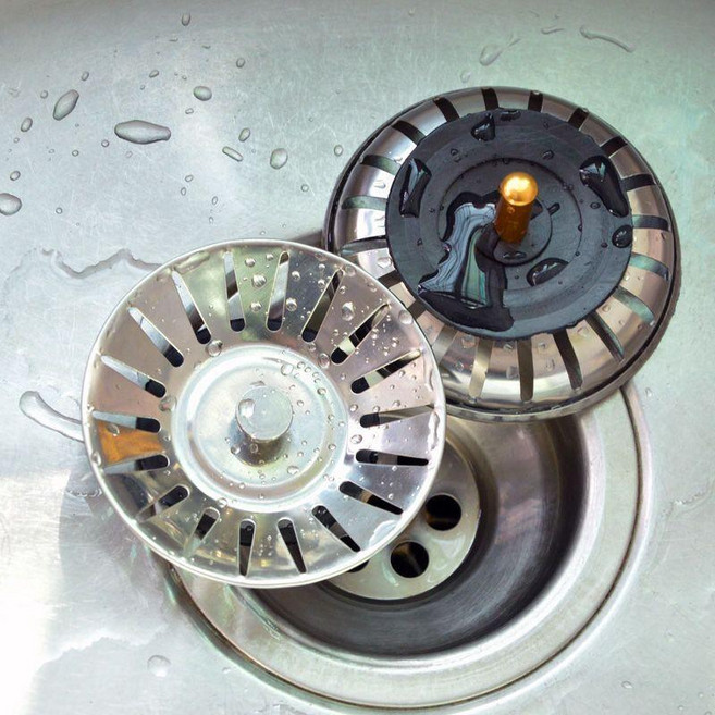 廚房水槽過濾網 77mm 不鏽鋼垃圾提籠, 1個, 水槽下水漏5個裝