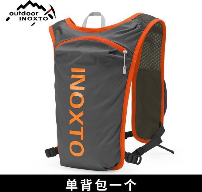 INOXTO 戶外運動水袋背包 5L, 深灰配桔,5L背包, 深灰配桔, 5L背包