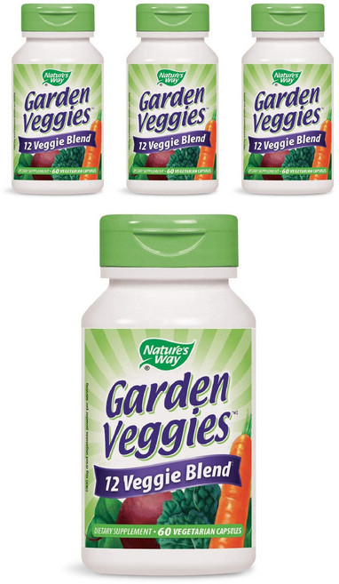 Nature's Way 然萃維 Garden Veggies12種蔬菜萃取素食膠囊, 60顆, 4罐