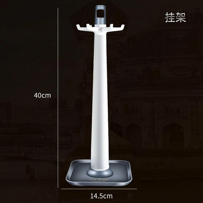廚房置物架 不鏽鋼置物架 廚具掛架 鏟勺掛架 鍋鏟架 湯勺掛鉤 收納架, 1個, 六鉤廚具掛架 高質塑料