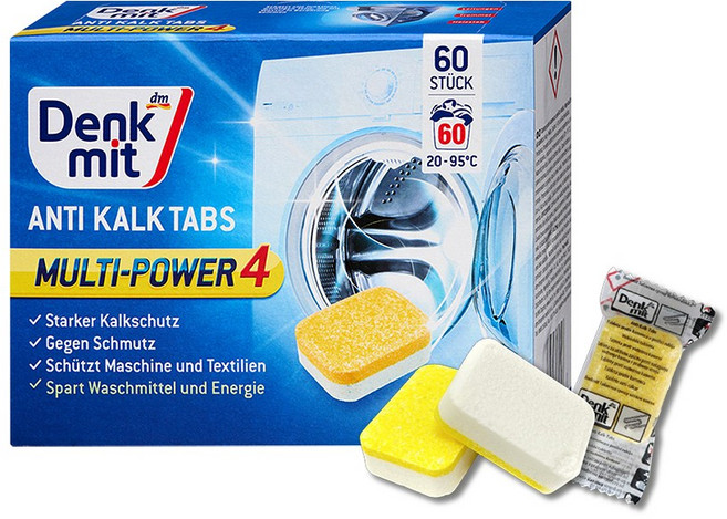 Denkmit ANTI KALK TABS MULTI-POWER 4 洗衣槽清潔錠, 1個