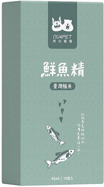 nu4PET 陪心寵糧 臺灣鱸魚 鮮魚精 10包, 免疫/抗氧化, 450ml, 1盒