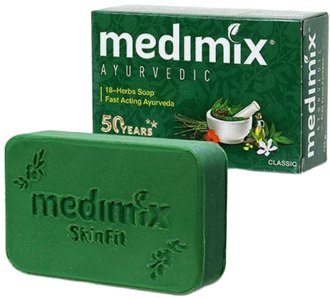 MEDIMIX 印度綠寶石皇室藥草浴香皂 125g - 阿育吠陀草本精華 溫和潔淨 平衡油脂 舒緩肌膚, 1個