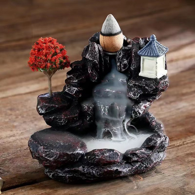 倒流香爐 樹脂 禪意 香薰擺件 細水長流, 秋風蕭瑟