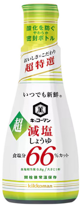 Kikkoman 喜寶 長期保鮮超低鹽醬油, 1個, 200ml
