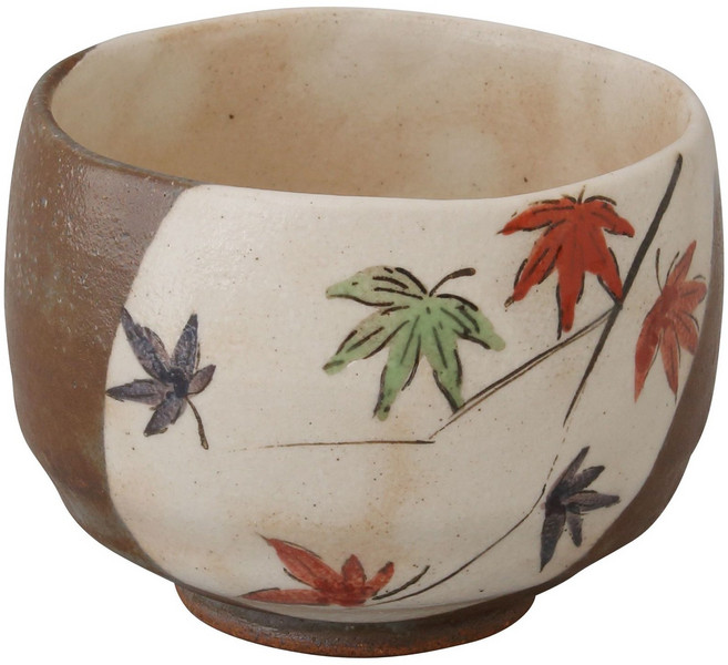 Aika 藍花 抹茶陶瓷碗, 1個, 楓葉