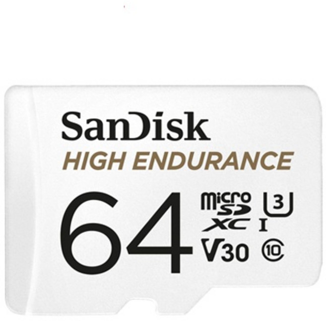 SanDisk HIGH ENDURANCE 高耐久 MicroSDXC V30 U3 4K 行車紀錄 監視器 專用 記憶卡, 1個, 64GB