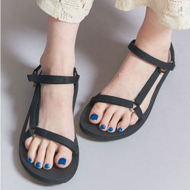Teva Original Universal Slim 細繩涼鞋, 黑, 22cm