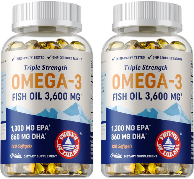 Pslalae 三倍強度Omega-3魚油 3 600mg (1 300mg EPA 860mg DHA), 240組