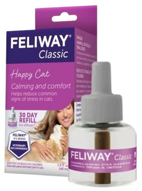 Feliway 貓咪費洛蒙 噴劑 多貓 插電組 Ceva 費洛貓 費利威 舒緩貓咪情緒【Plumes寵物部屋】, 1個, 補充瓶48ml, 48ml