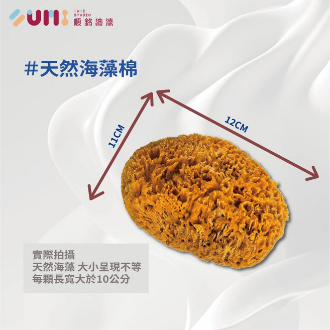 順銘油漆 海藻棉刷 藝術塗料工具 尺寸約10公分以上, 海藻塊, 1個