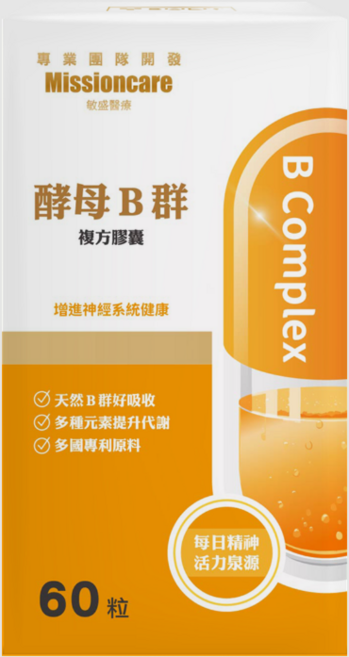 Missioncare 酵母B群 複方膠囊 增進神經系統健康 活力泉源, 1個, 60顆