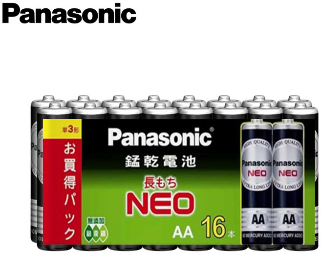 Panasonic國際牌 松下 碳鋅電池 錳乾電池 黑色, 1個, 3號(AA)16入
