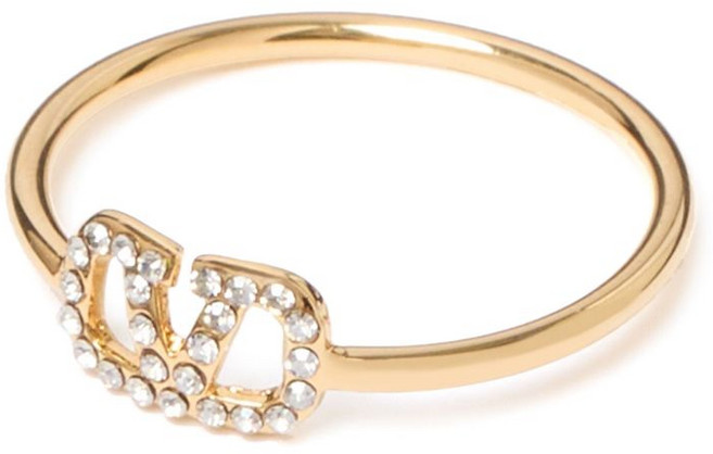 발렌티노 가라바니 브이로고 시그니처 크리스털 링