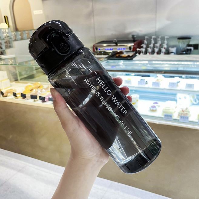 victor 韓風簡約PC水杯 780ml 防漏耐摔隨行杯 健身運動水壺, 50-黑色780ml(透明款), 1個