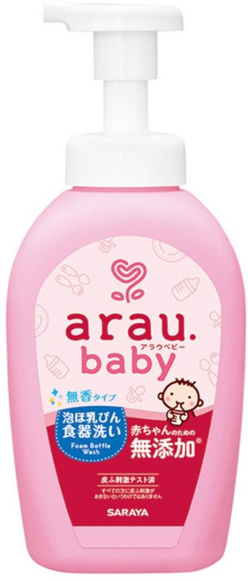 SARAYA arau 愛樂寶 無添加奶嘴奶瓶清潔泡泡, 500ml, 1瓶