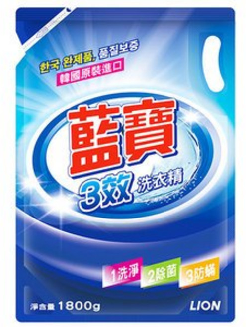 藍寶洗衣精 瓶裝3000g/補充包1800g, 1個, 補充包1800g-3效(超取最多2包)