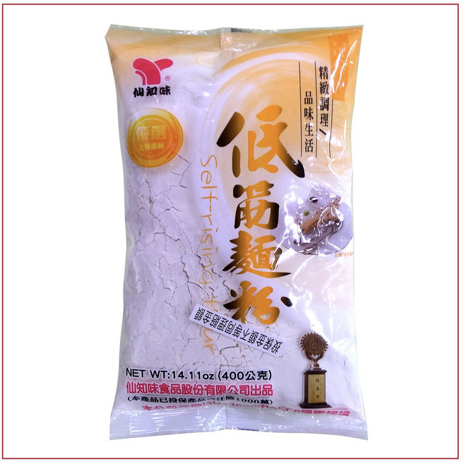 仙知味-低筋麵粉 中筋粉 高筋粉 樹薯粉 太白粉 澄粉 玉米澱粉 麻糬麵包粉 可麗餅粉, 400g, 1個
