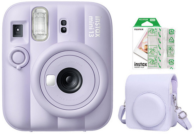 富士 FUJIFILM Instax Mini 13 馬上看拍立得相機 附10張底片+專用皮套, 1個, mini 13 紫色