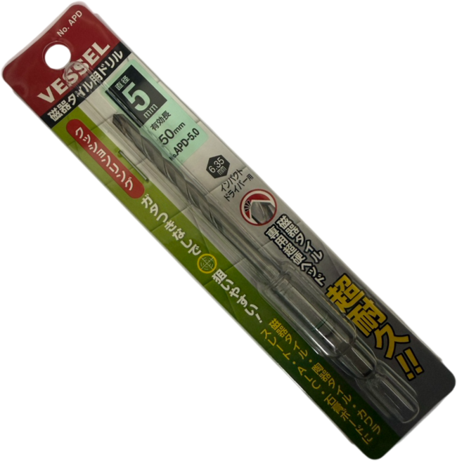 VESSEL六角柄萬用水泥鑽頭APD5.0, 1個