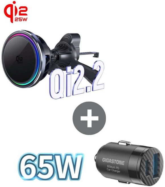 qi2.2 25W 無線充電手機支架, 1個, N/A, Qi2.2手機支架+65W車充頭