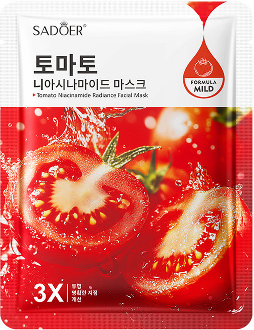 SADOER 番茄菸鹼醯胺光澤面膜 FORMULA MILD 3X 改善膚況, 1組, 1入