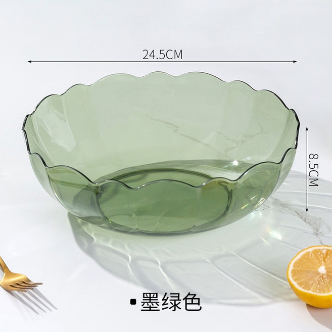 透明水果盤 水晶盤 北歐風, 墨綠色, 1個
