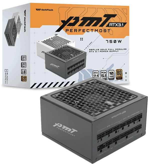 GAMBESON 電源供應器 GX系列 全模組 80PLUS金牌 650W / 750W / 850W, PMT ATX3.1 750金牌全模組黑