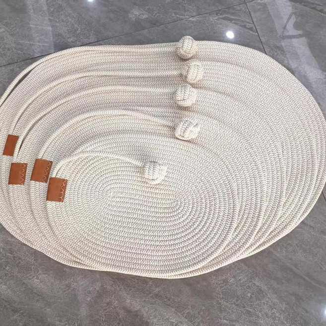 good 棉繩貓抓墊貓抓板貓咪磨爪寵物睡墊四季通用可水洗貓爪麻繩, 白灰紋,超大號49*70CM 7.5-10.0公, 1個