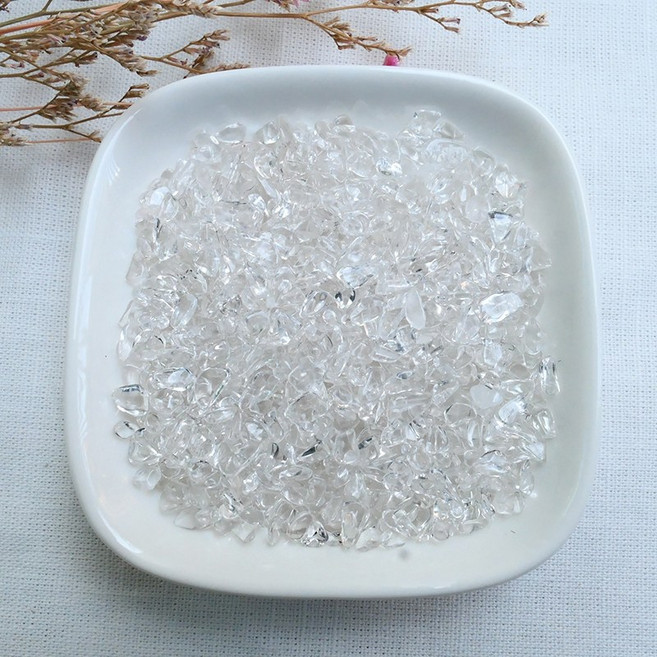 水晶礦石 超亮白水晶碎石(經濟包), 1個, 50克, 白色/透明色系