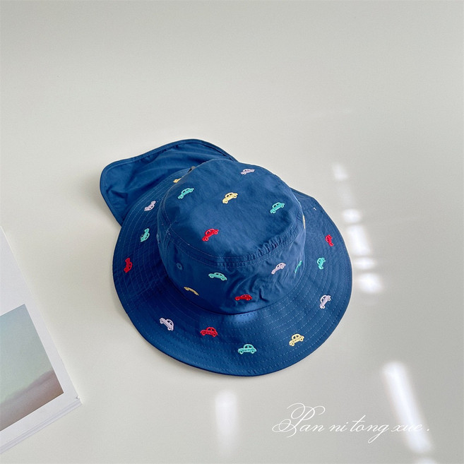 夏季速幹薄款兒童遮陽帽子春秋出遊男女寶寶大帽檐護脖防曬漁夫帽, 52 至54cm