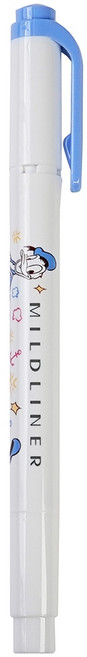 CHL Zebra MILDINER 第3彈迪士尼限定 雙頭水性螢光筆 標記筆 柔和色, 1個, 唐老鴨-深藍