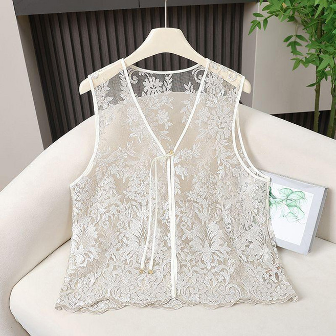 新中式復古刺繡無袖坎肩馬甲
