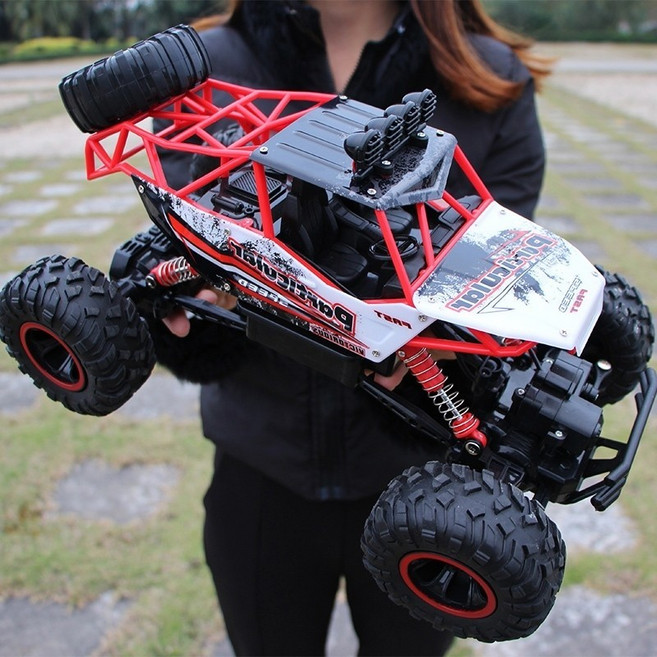 專業高速四驅甩尾遙控越野車 超大合金搖控大腳, 1個, 紅色大腳37cm, 详情见包装