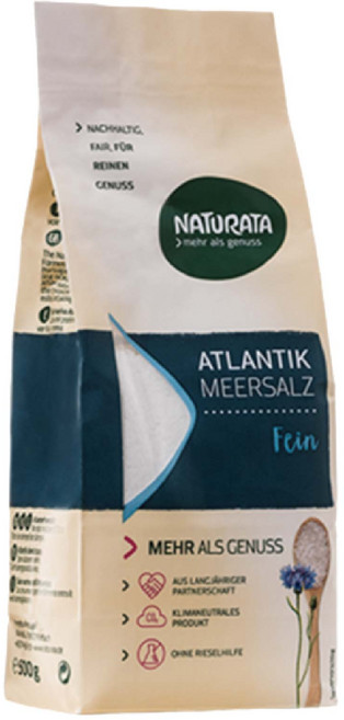 【德國Naturata】天然海鹽 500g 無碘 效期至2029/7/8 歐盟認證 來自葡萄牙純淨海域, 1個, 天然海鹽 2029/7/8, 350g