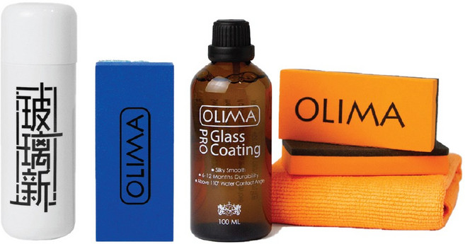 OLIMA除油膜玻璃新 PRO玻璃鍍膜組 雨天安全套餐, 1套, 100ml