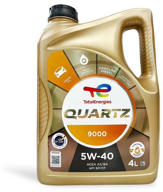 TotalEnergies道達爾 QUARTZ 9000 5W-40 全合成機油 汽柴油引擎適用 4公升, 1個