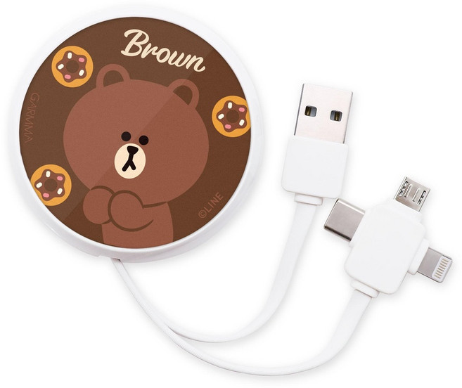 GARMMA LINE FRIENDS 三合一伸縮傳輸線, 1個, 熊大, 熊大