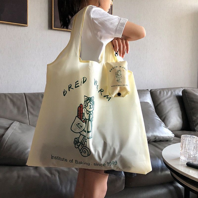 卡通環保購物袋 大容量手提袋 摺疊便攜買菜袋