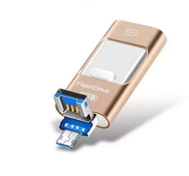 四合一高速USB 3.0 金屬隨身碟, 1個, 四合一氣質金, 2TB