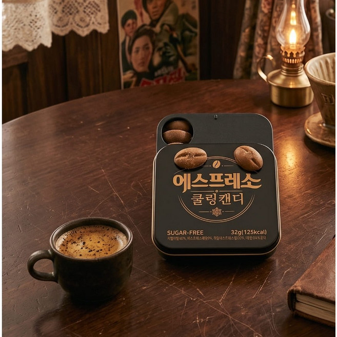 韓國新款Cooling Espresso 義式濃縮 木醣醇薄荷咖啡糖, 32g, 4個
