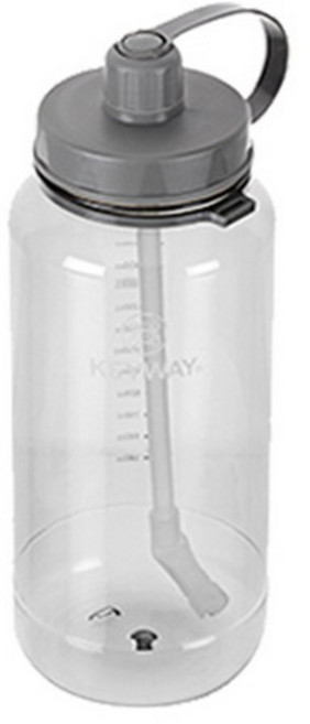 KEYWAY 聯府 加水站吸管水壺 運動水壺, 灰色, 1個, 2L
