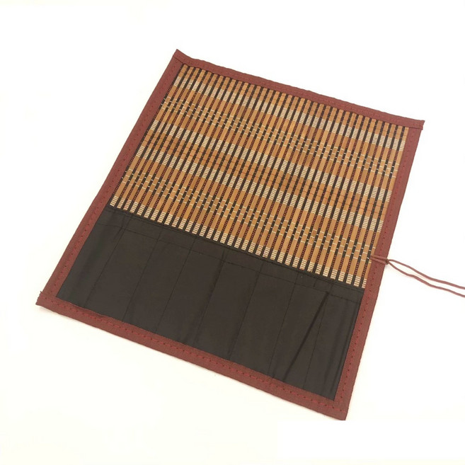 竹製畫筆收納捲, 1個, (8)四面包布33*29cm,車布款